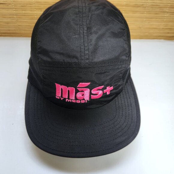 Mas+ by Messi Cycling Hat Cap Unisex Black Mesh Sides Adjustable - Picture 1 of 8